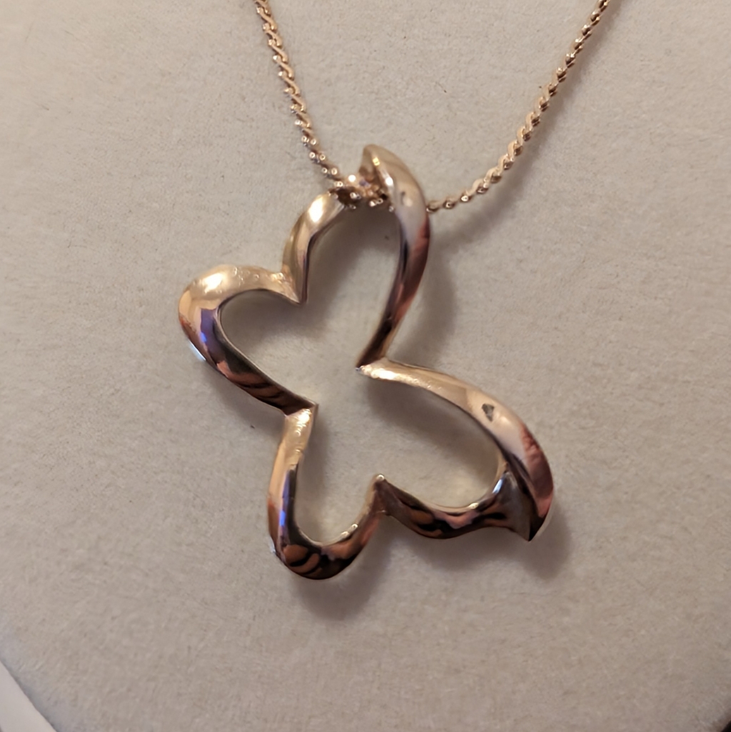 Bundle Gold Tone Butterfly And 30 Gold Tone Chain
